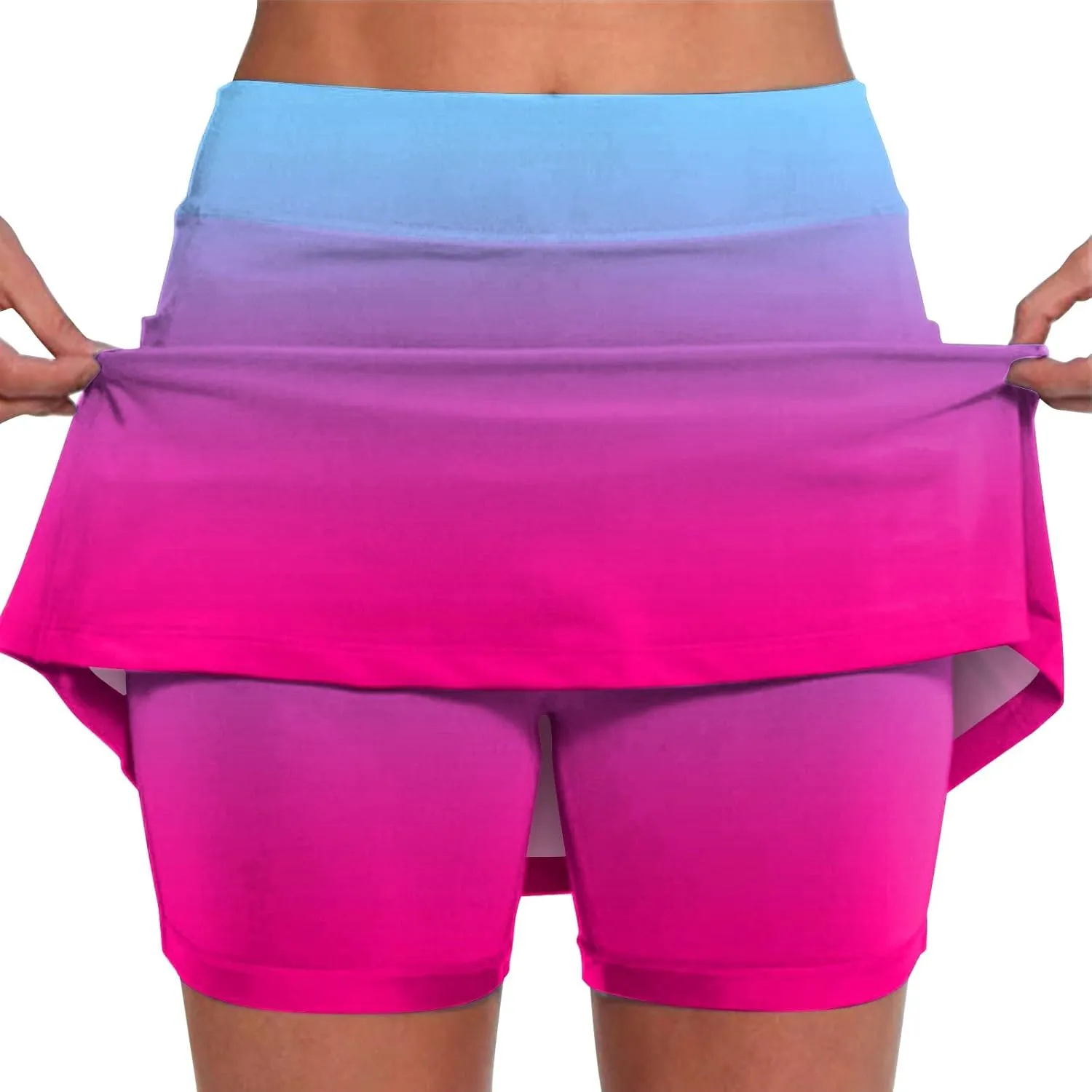 High Waisted Tennis Skirt Waist Culottes Short Skirts Skinny Pants Lightweight High Waist Skinny Tummy Control Plus