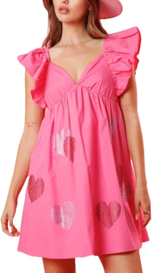 Holiday Sequin Graphic Dress for Women Festival Puff Sleeve Mini T-Shirt Dress Sparkly Glitter Ruffle Short Dresses