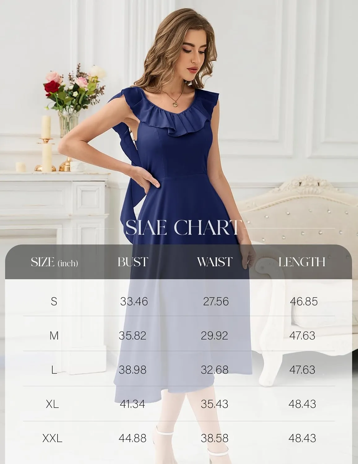 HomRain Women's Formal Prom Dresses for Women 2025, Evening Graduation Chiffon Cocktail Ruffle Wedding Guest Dress