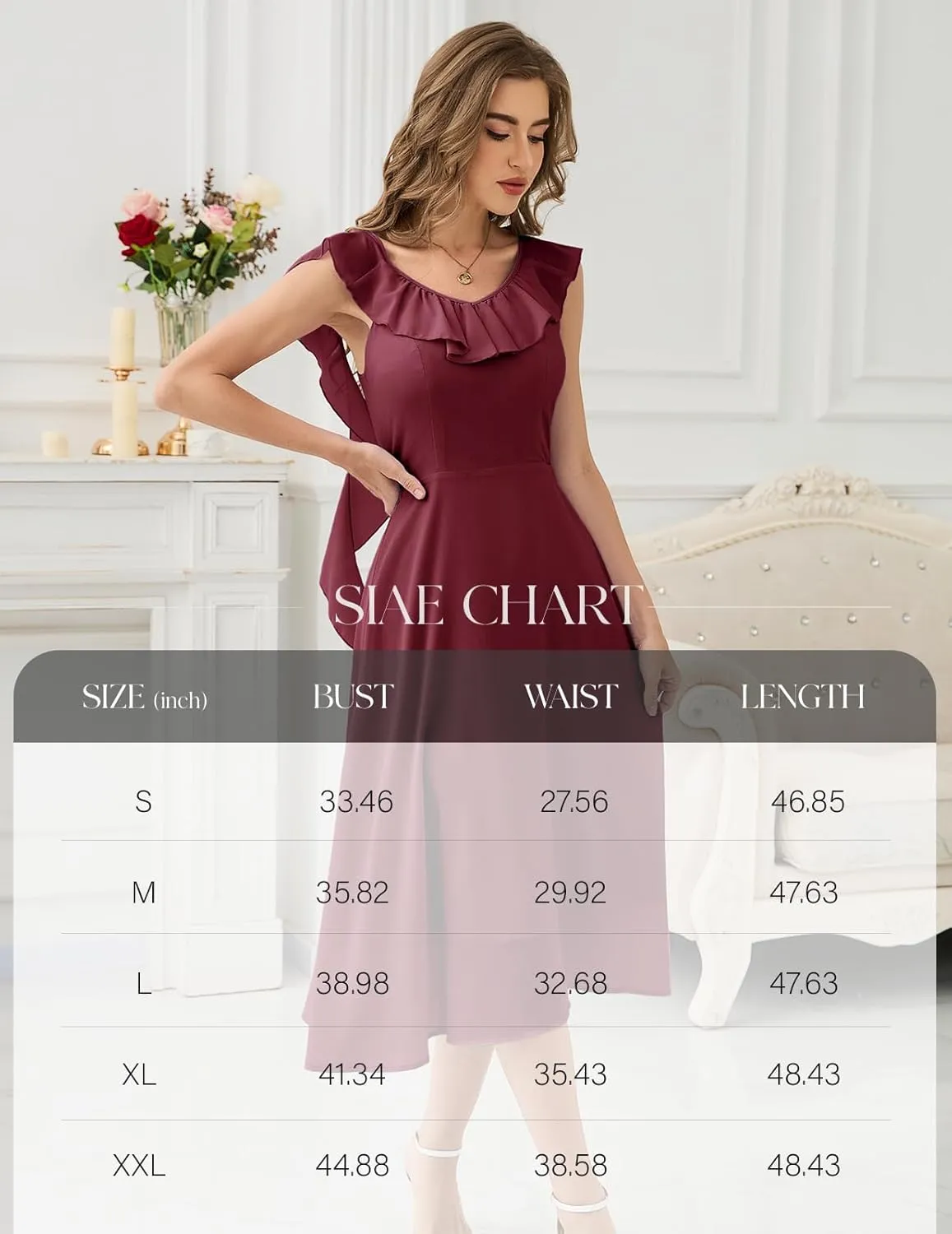 HomRain Women's Formal Prom Dresses for Women 2025, Evening Graduation Chiffon Cocktail Ruffle Wedding Guest Dress