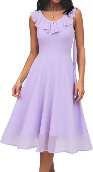 HomRain Women's Formal Prom Dresses for Women 2025, Evening Graduation Chiffon Cocktail Ruffle Wedding Guest Dress