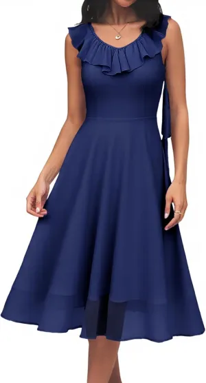 HomRain Women's Formal Prom Dresses for Women 2025, Evening Graduation Chiffon Cocktail Ruffle Wedding Guest Dress