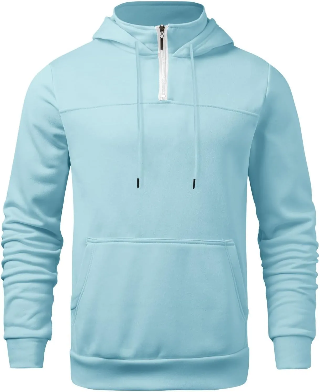 Hoodies for Men Quarter Zip Up Hoodie Pullover Loose Fit Heavyweight Hooded Sweatshirt for Men with Pocket