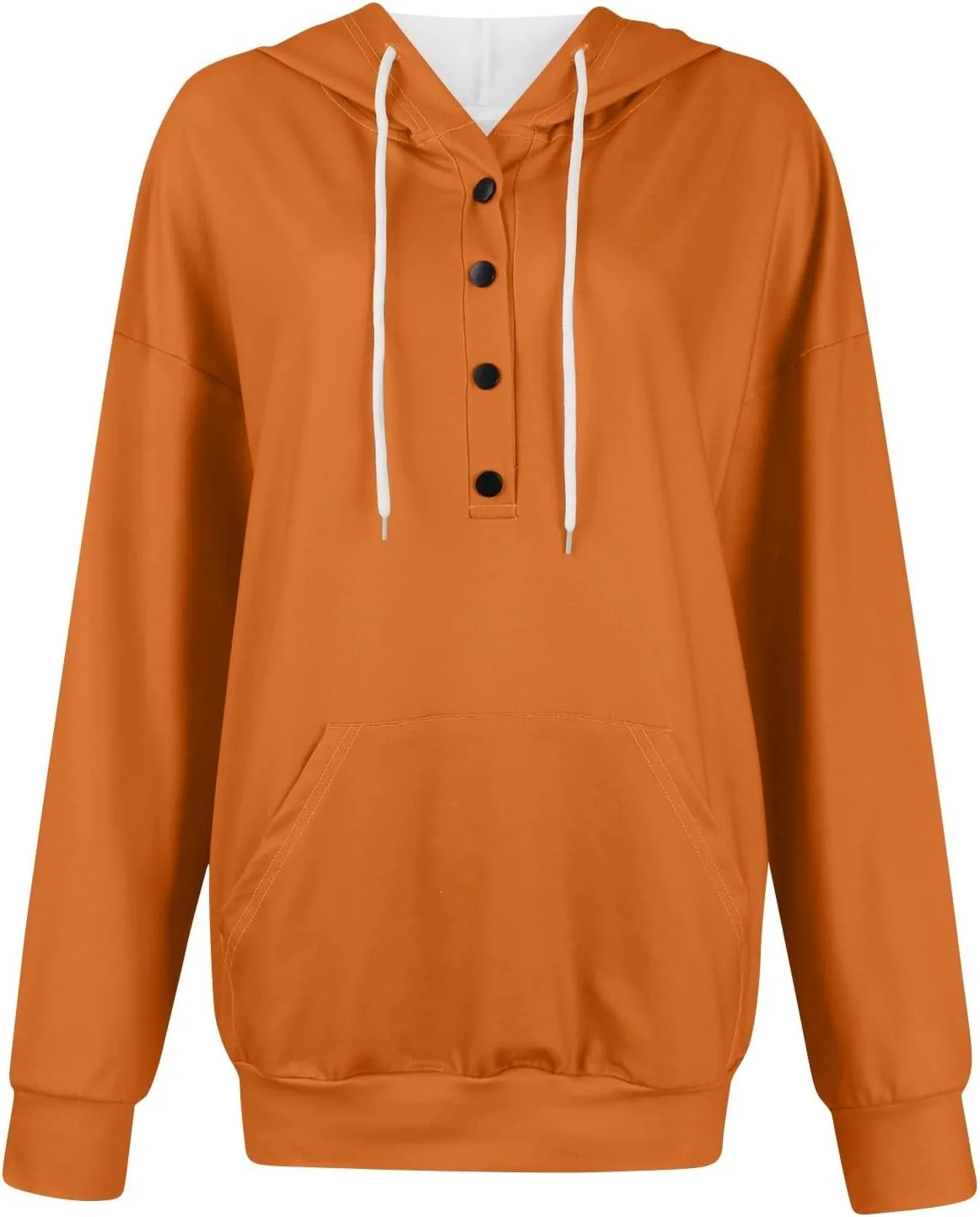 hoodies for women oversized sweatshirt trendy long sleeve button drawstring pullover sweater tops fall winter clothes 