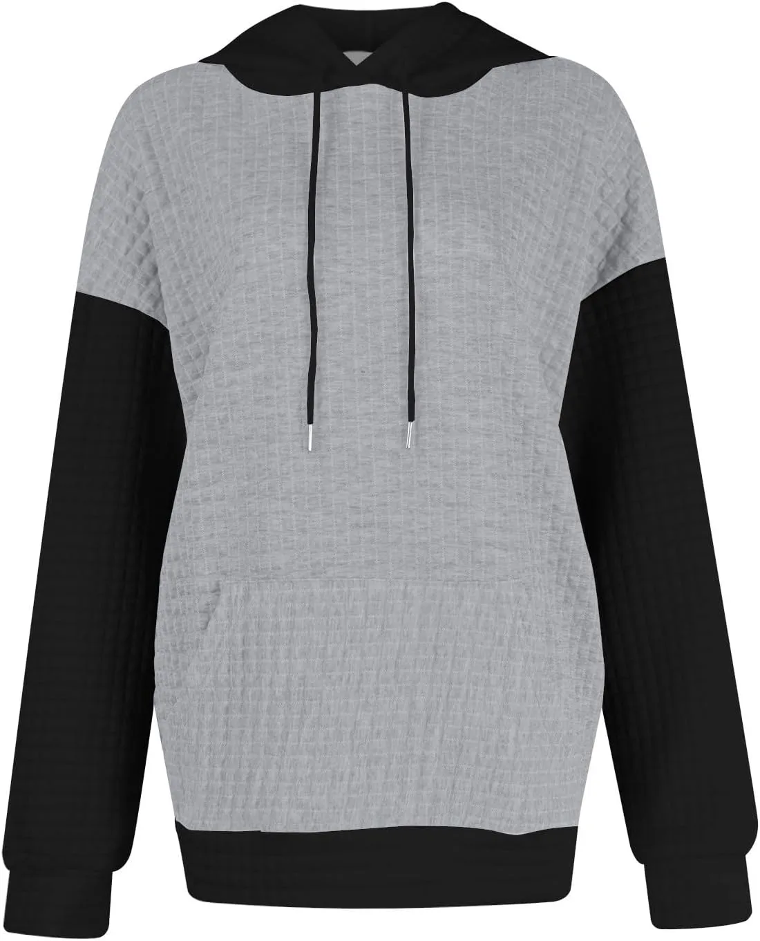 Hoodies For Women,2024 Fall Trendy Waffle Long Sleeve Drawstring Pullover Tops Casual Preppy Sweatshirt With Pockets