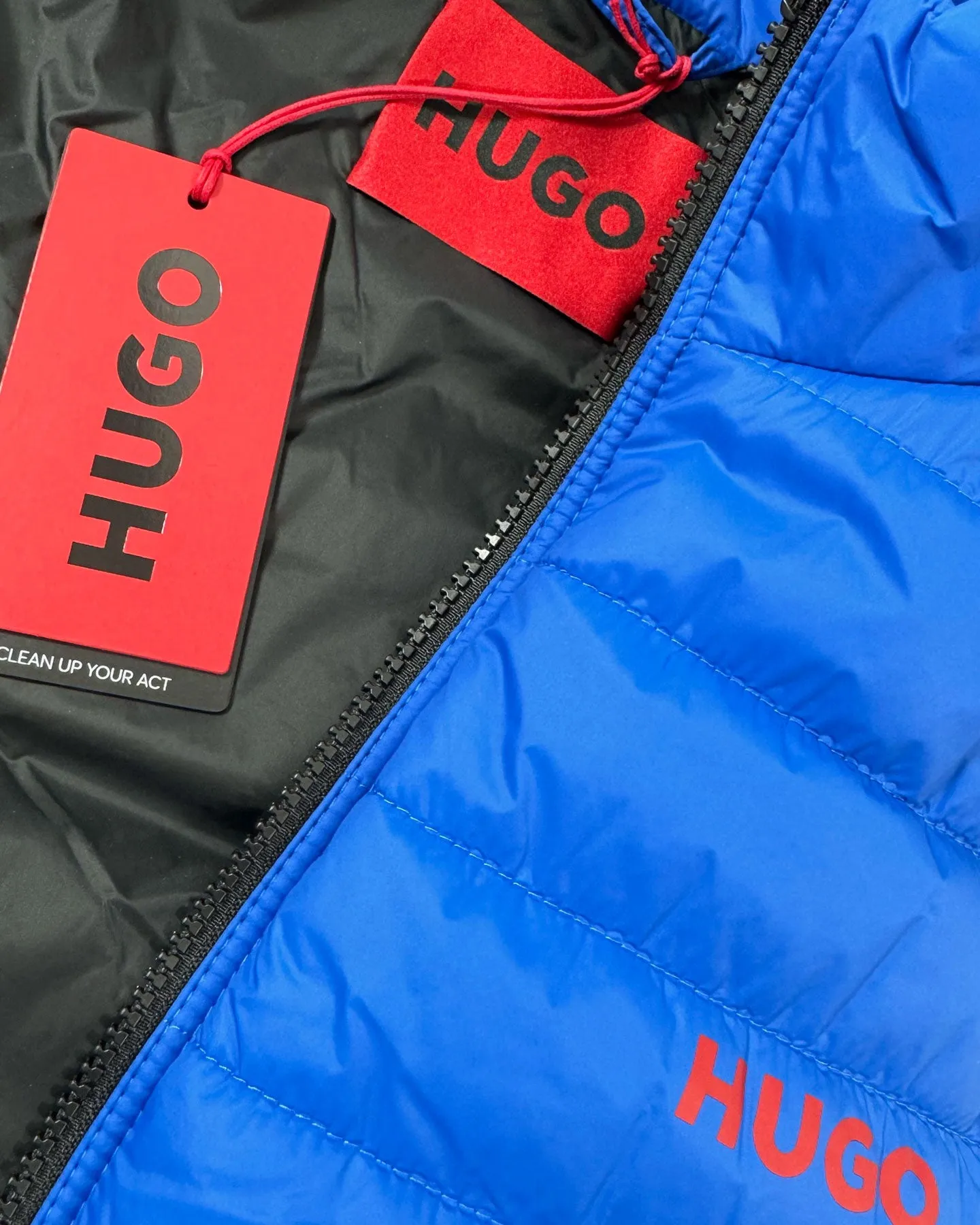 Hugo Boss Padded Gilet Slim Fit Bright Blue Puffer Vest M FINAL SALE