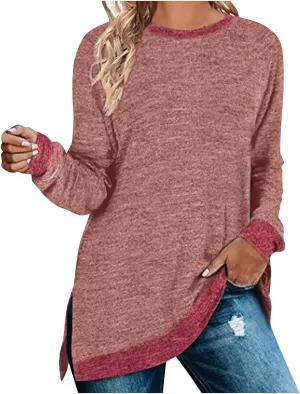 Hvyesh Oversized Sweatshirt Women Crewneck Sweatshirts Tunic Pullover Crew Neck Womens Sweaters Trending Clothes 2025 Fall