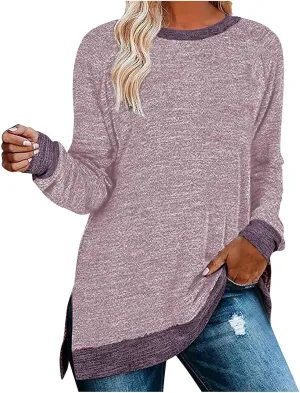 Hvyesh Oversized Sweatshirt Women Crewneck Sweatshirts Tunic Pullover Crew Neck Womens Sweaters Trending Clothes 2025 Fall