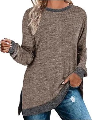 Hvyesh Oversized Sweatshirt Women Crewneck Sweatshirts Tunic Pullover Crew Neck Womens Sweaters Trending Clothes 2025 Fall