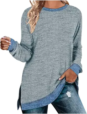 Hvyesh Oversized Sweatshirt Women Crewneck Sweatshirts Tunic Pullover Crew Neck Womens Sweaters Trending Clothes 2025 Fall