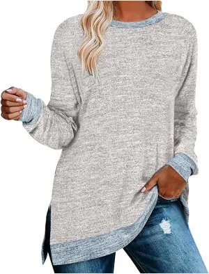 Hvyesh Oversized Sweatshirt Women Crewneck Sweatshirts Tunic Pullover Crew Neck Womens Sweaters Trending Clothes 2025 Fall