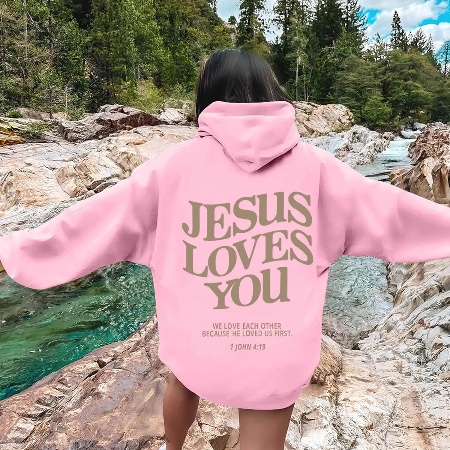 Jesus Loves You Hoodie Christian Jesus Saves Faith Sweatshirt Man Woman Pullover Tops Y2K Clothes Streetwear Gift