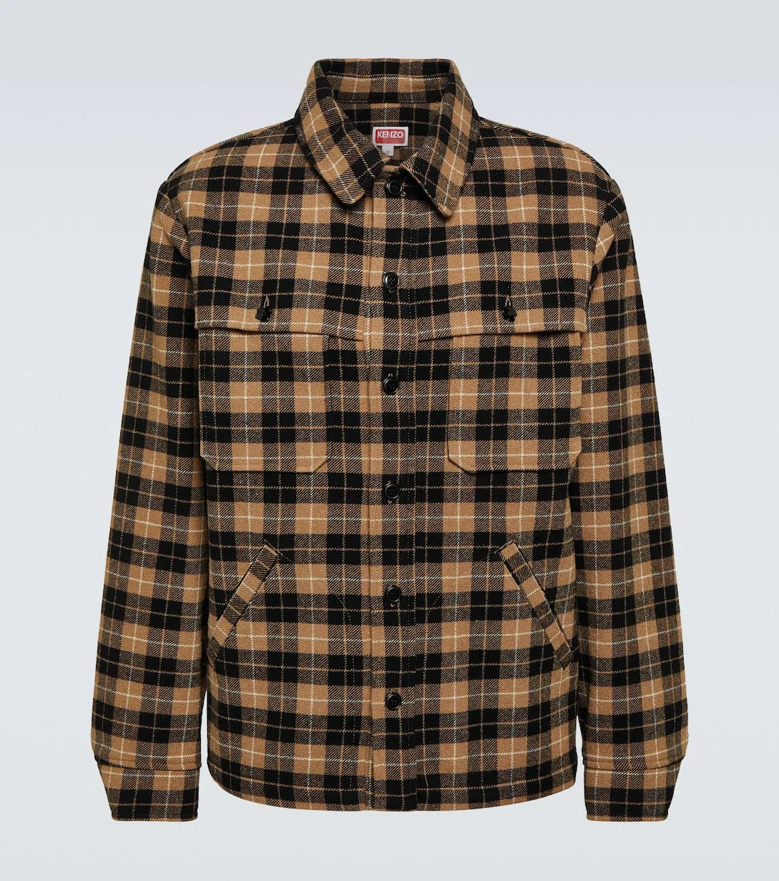 Kenzo wool blend check shirt, multicolor