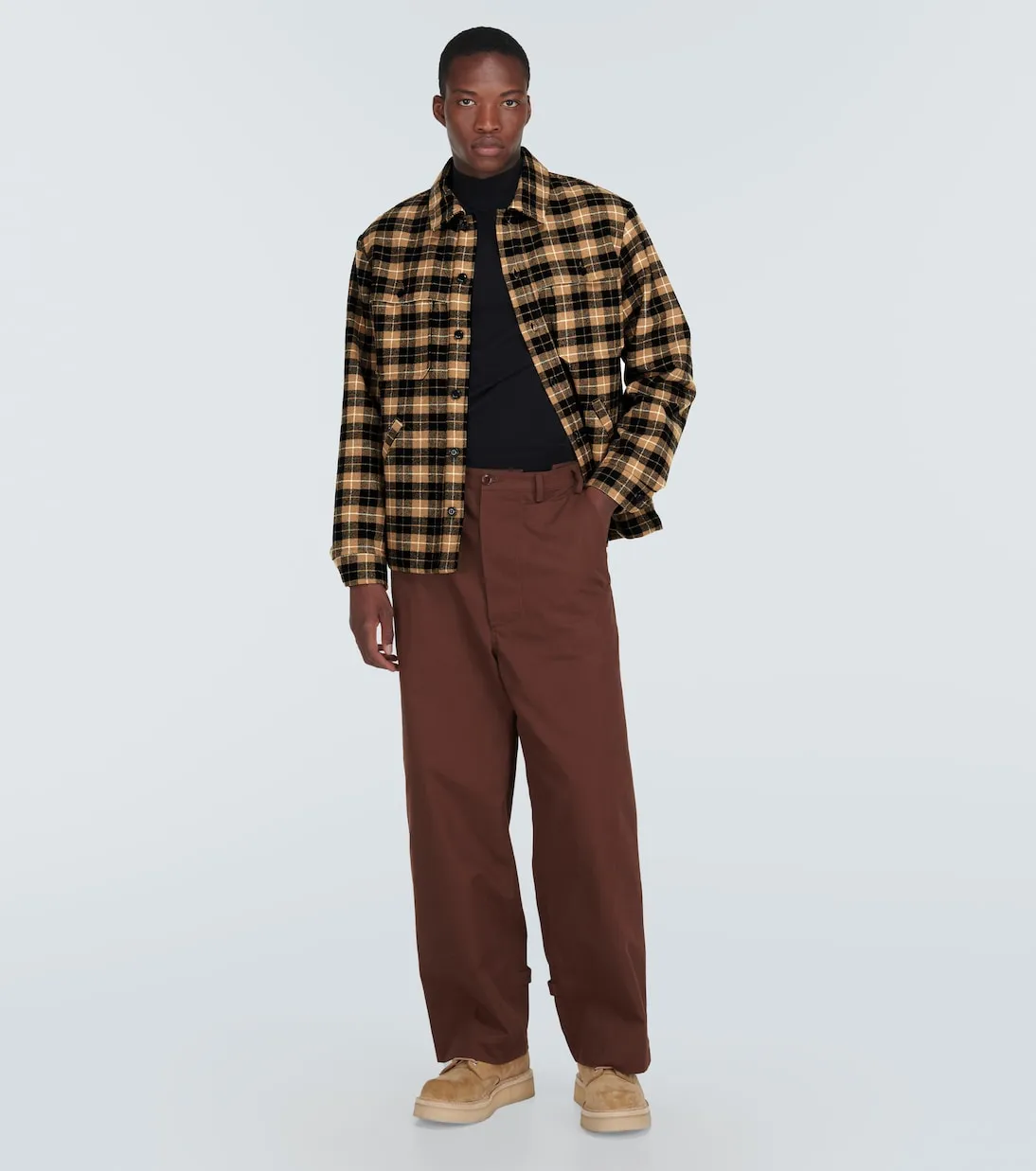 Kenzo wool blend check shirt, multicolor