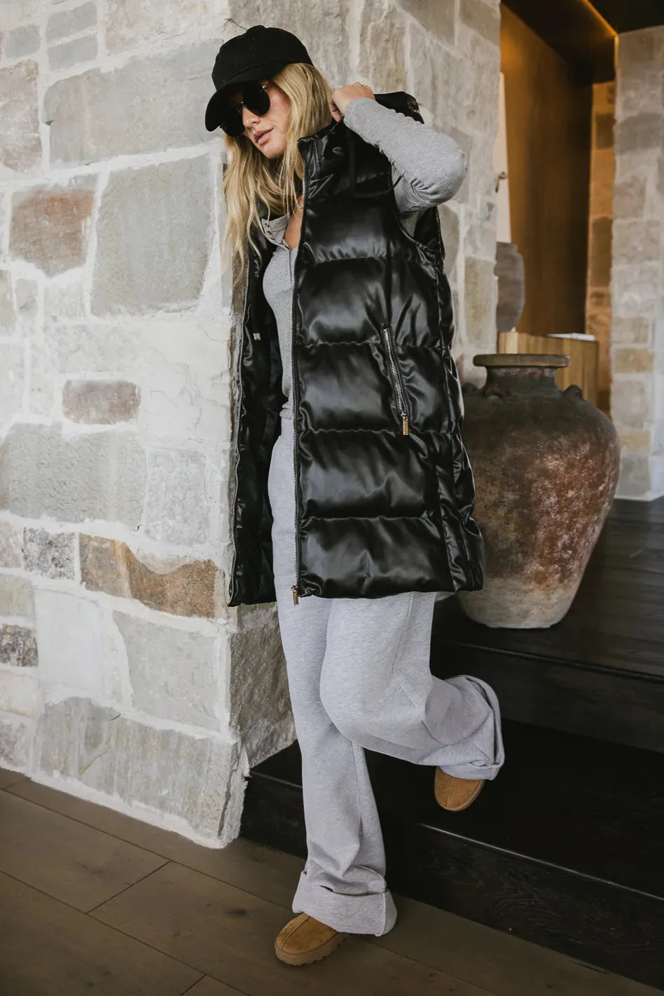 Layla Puffer Vest in Black - FINAL SALE