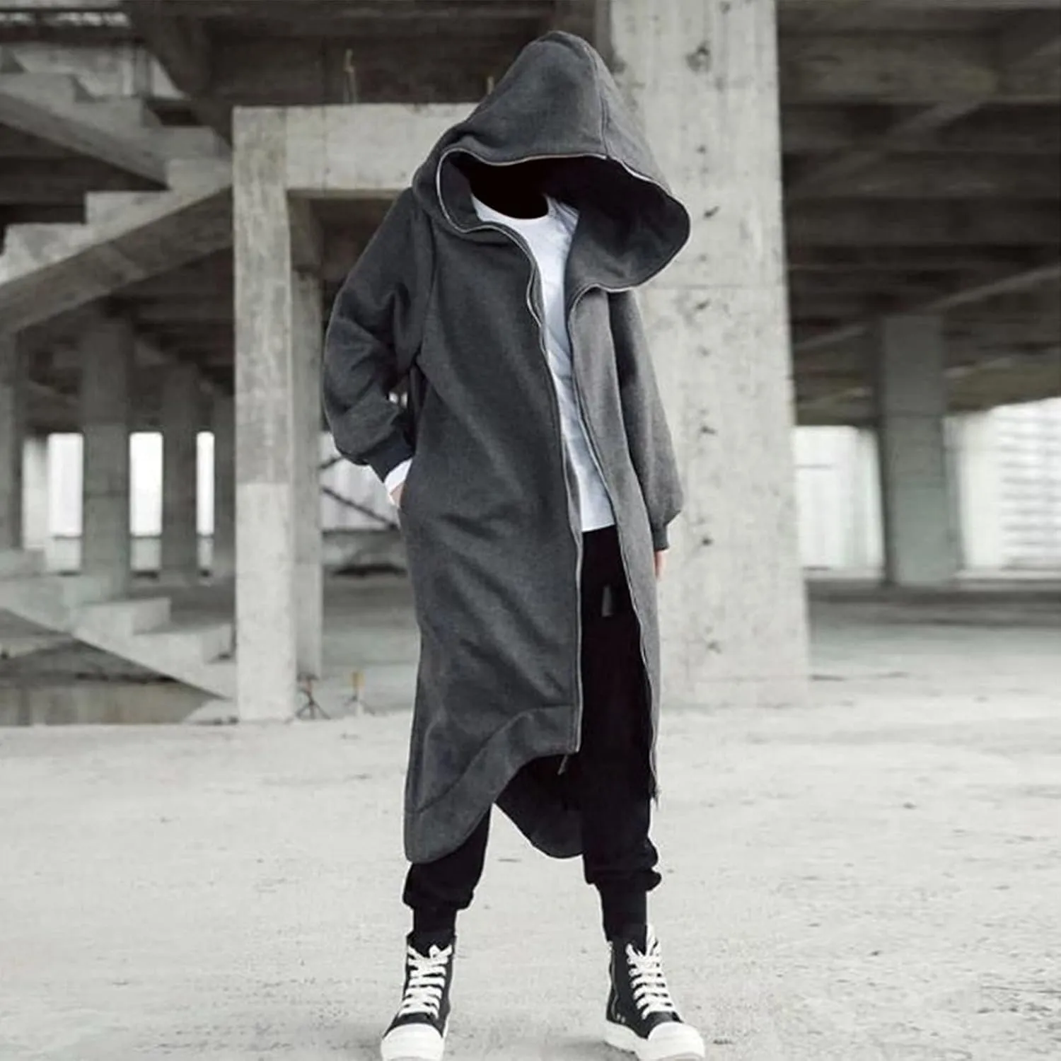 LCMTWX Men's Hooded Fleece Sweatshirt Coat Jackets Casual Stitching Hooded Zipper Sweater Coat Loose Warm Winter With Zip