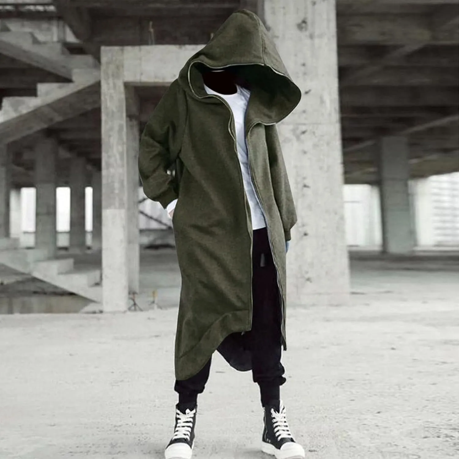 LCMTWX Men's Hooded Fleece Sweatshirt Coat Jackets Casual Stitching Hooded Zipper Sweater Coat Loose Warm Winter With Zip