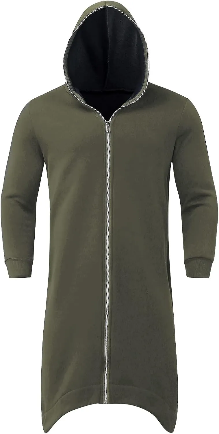 LCMTWX Men's Hooded Fleece Sweatshirt Coat Jackets Casual Stitching Hooded Zipper Sweater Coat Loose Warm Winter With Zip