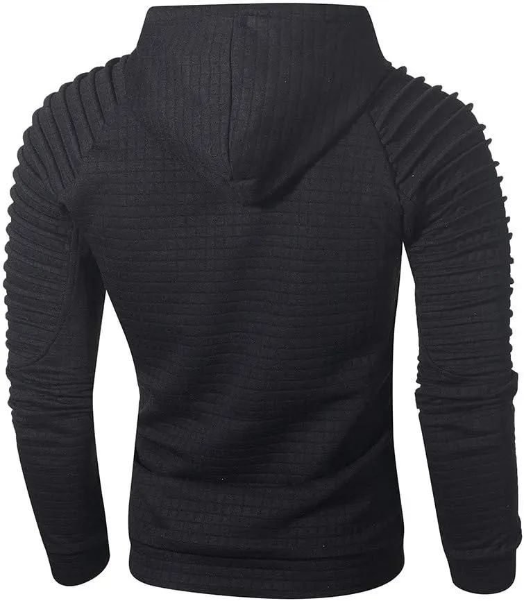 LCMTWX Men's Hooded Fleece Sweatshirt Coat Jackets Casual Stitching Hooded Zipper Sweater Coat Loose Warm Winter With Zip