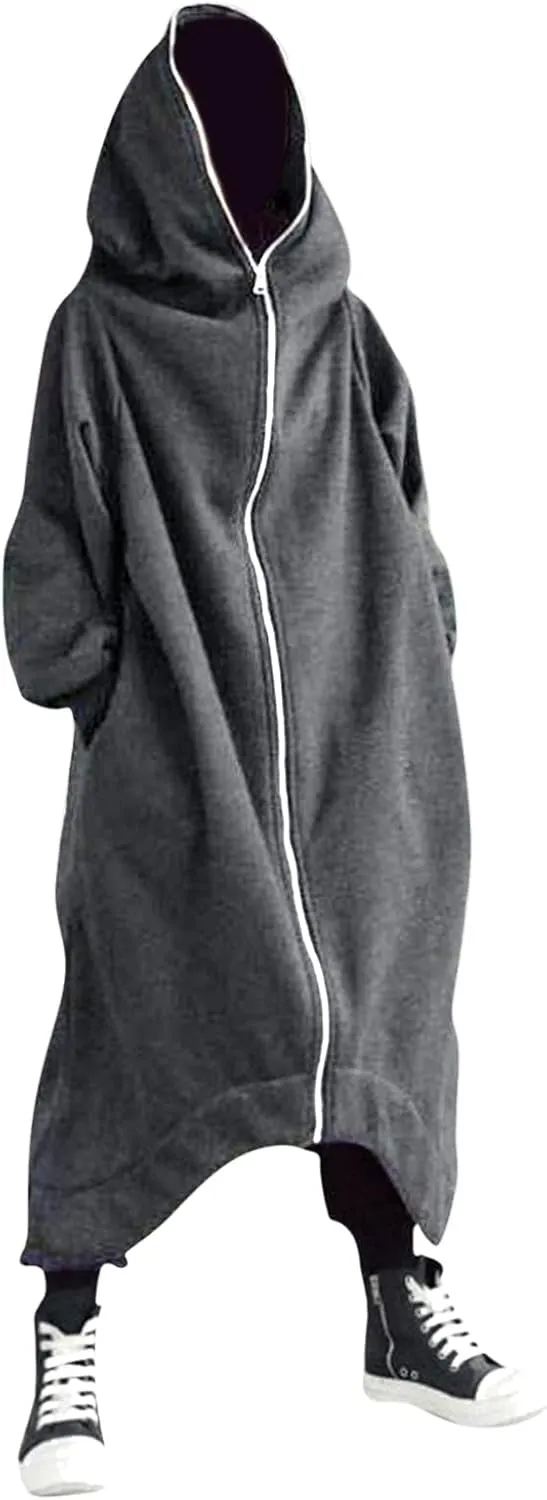 LCMTWX Men's Hooded Fleece Sweatshirt Coat Jackets Casual Stitching Hooded Zipper Sweater Coat Loose Warm Winter With Zip