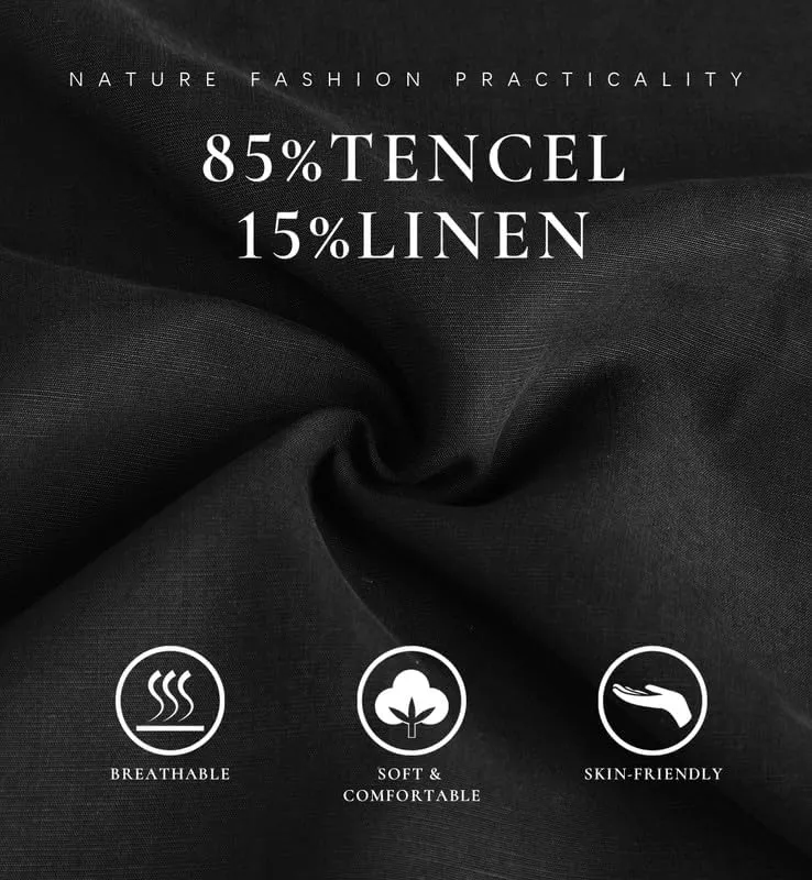 Les umes Women Linen Pants Summer Wide Leg Capri Pants High Waist Loose Cropped Lounge Trousers Culottes