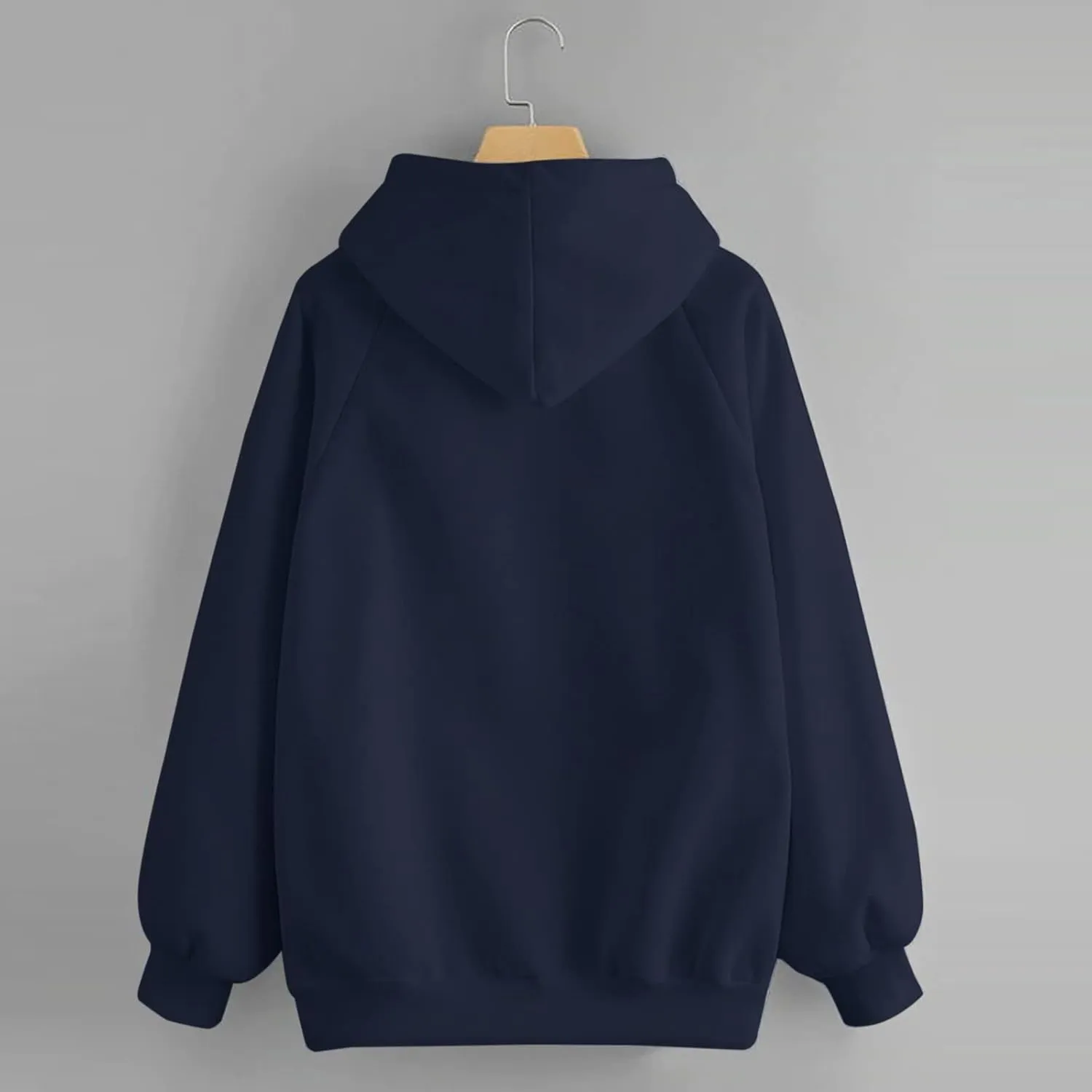 Lightweight Drawstring Hoodies for Women Fall Winter Solid Color Hooded Sweatshirt Oversized Long Sleeve Pullover Top