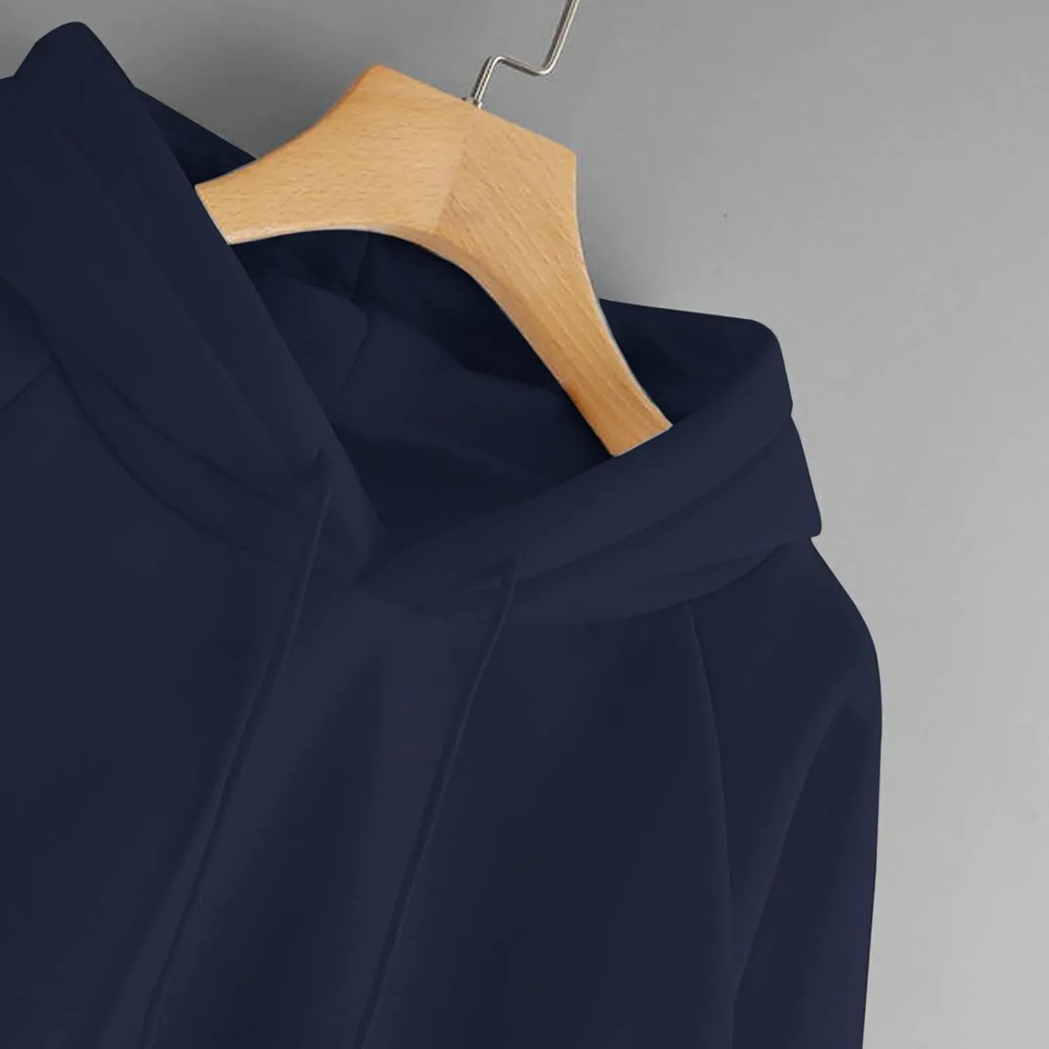 Lightweight Drawstring Hoodies for Women Fall Winter Solid Color Hooded Sweatshirt Oversized Long Sleeve Pullover Top