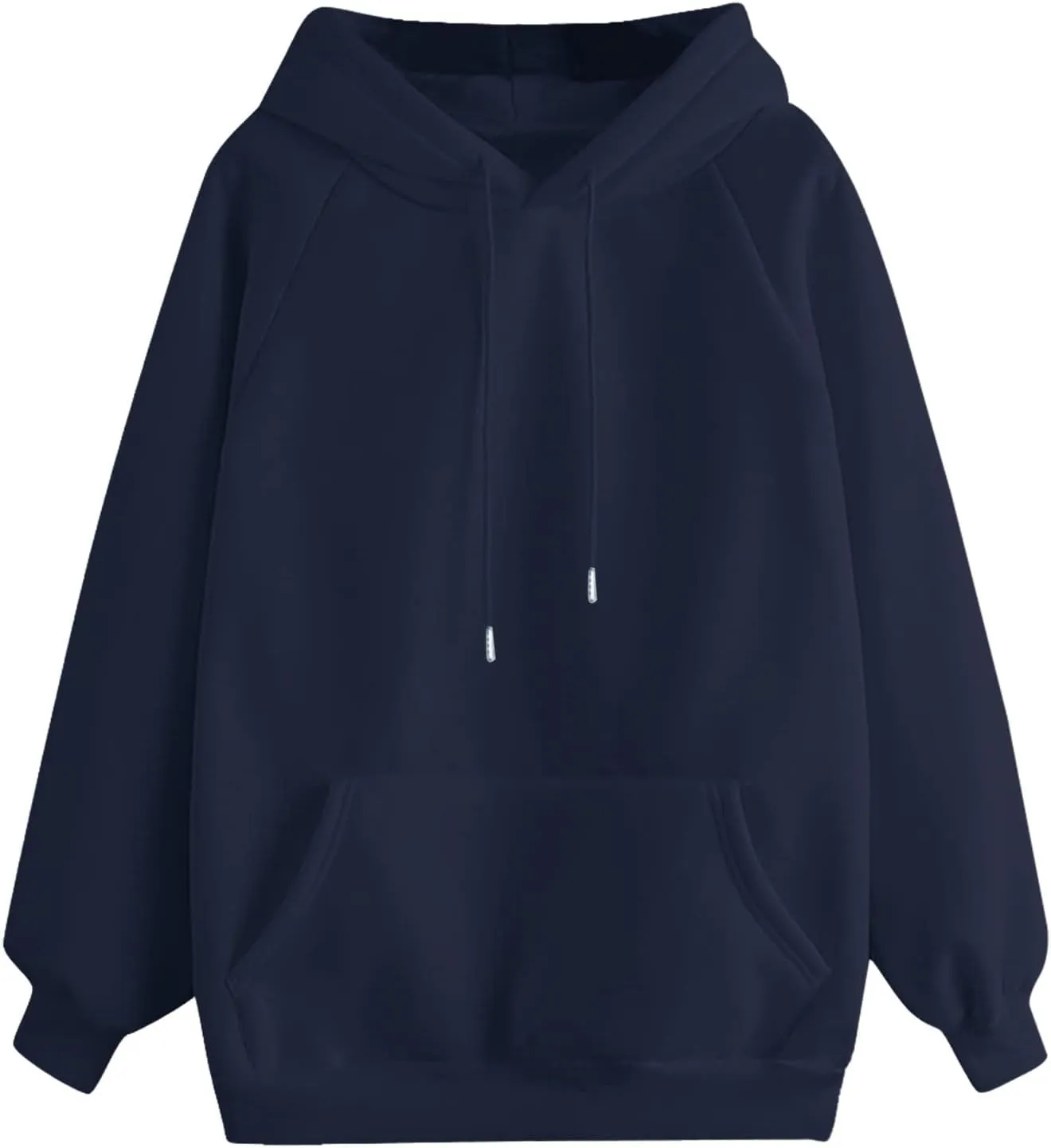 Lightweight Drawstring Hoodies for Women Fall Winter Solid Color Hooded Sweatshirt Oversized Long Sleeve Pullover Top