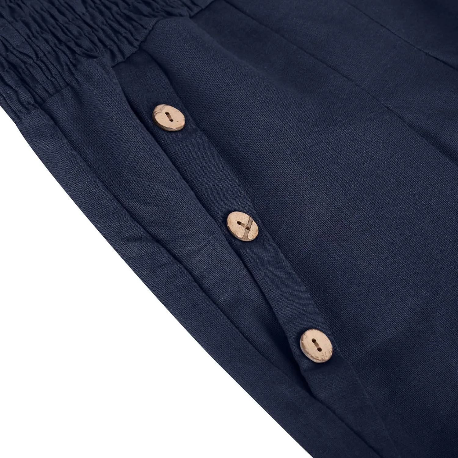 Linen Pants for Women Summer 2025 Casual Drawstring Elastic Waist Long Slacks Wide Leg Pant Lounge Trouser with Pocket
