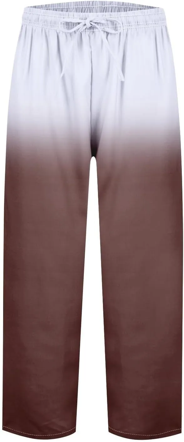 Linen Pants Women Women High Waisted Wide Leg Plus Size Capri Pants Lightweight Capri Trousers S 5XL Capri Pants