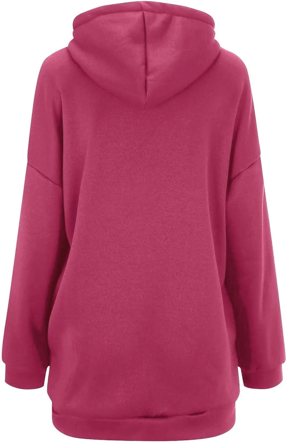 Long Hoodies for Women Zip Up Plus Size Loose Fit Fleece Jacket Long Sleeve Drawstring Sweatshirts with Pockets