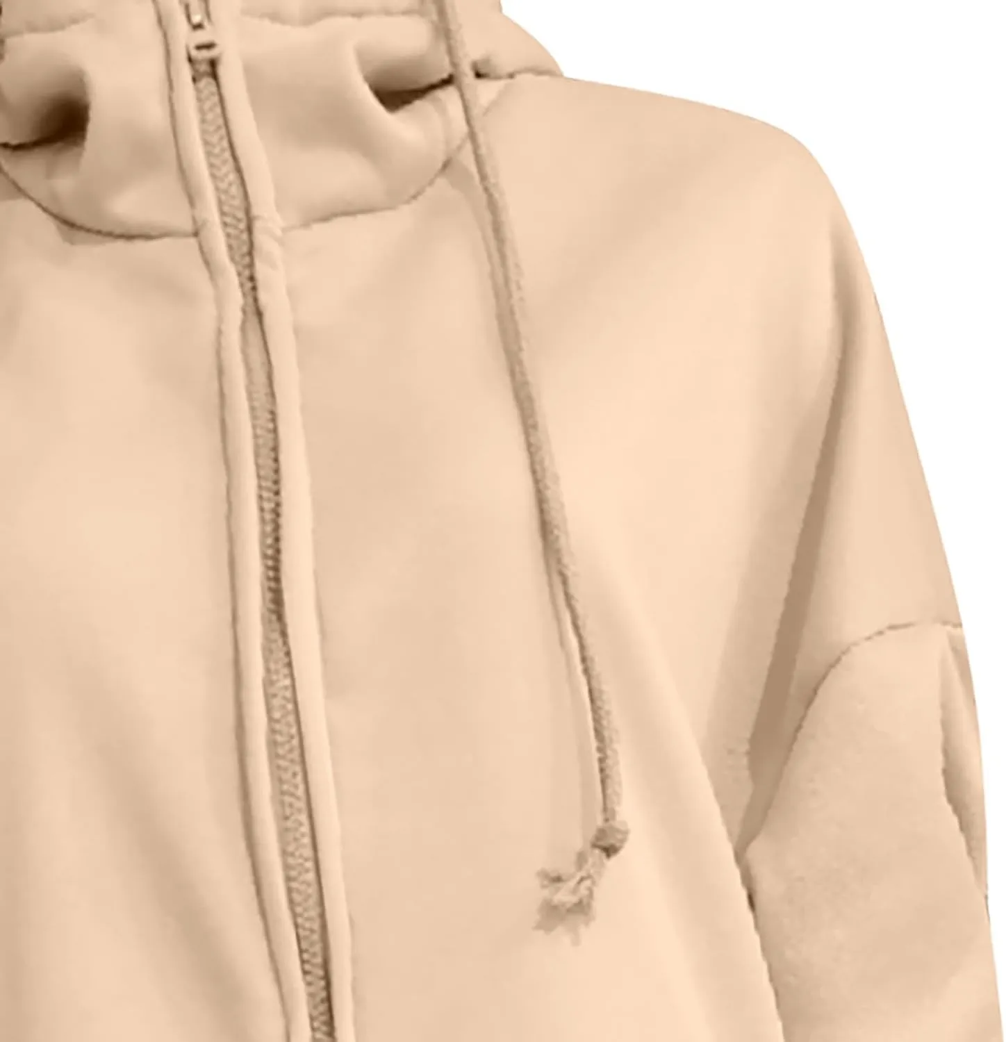 Long Hoodies for Women Zip Up Plus Size Loose Fit Fleece Jacket Long Sleeve Drawstring Sweatshirts with Pockets