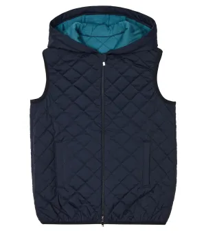 Loro Piana quilted vest, blue