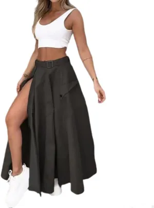 Melliflo 2 Piece Skirt Set Casual Crop Top and Slit Maxi Skirt Suit 2 Piece Lounge Set for Women Summer Fall Fashion Outfits
