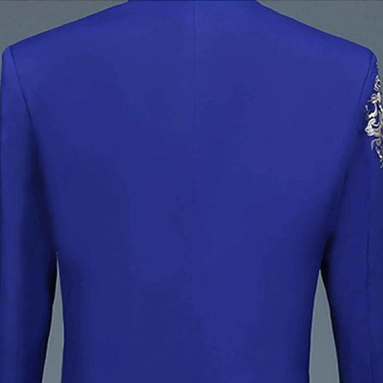 Mens Chinese Tunic Suit Slim Fit Stand Collar 2 Pieces Suits Mandarin Collar Blazer Jacket Pants Set Uniform Dress