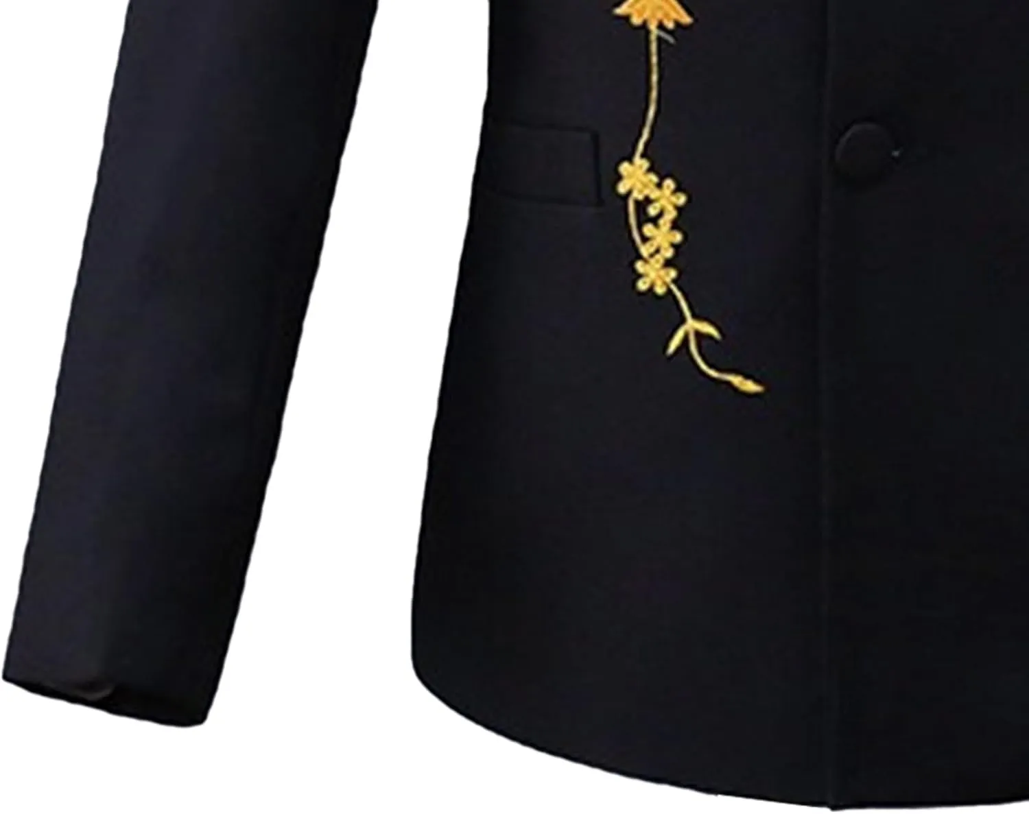 Mens Chinese Tunic Suit Slim Fit Stand Collar 2 Pieces Suits Mandarin Collar Blazer Jacket Pants Set Uniform Dress