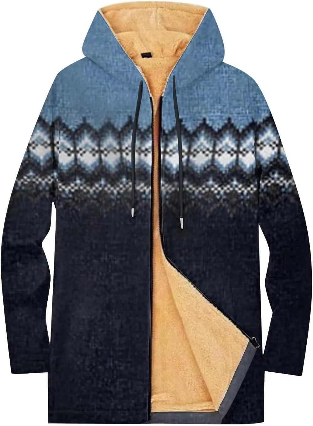 Mens Sherpa Hoodie Full-Zip Heavyweight Casual Hooded Warm Thick Thermal Hoodies