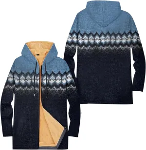 Mens Sherpa Hoodie Full-Zip Heavyweight Casual Hooded Warm Thick Thermal Hoodies