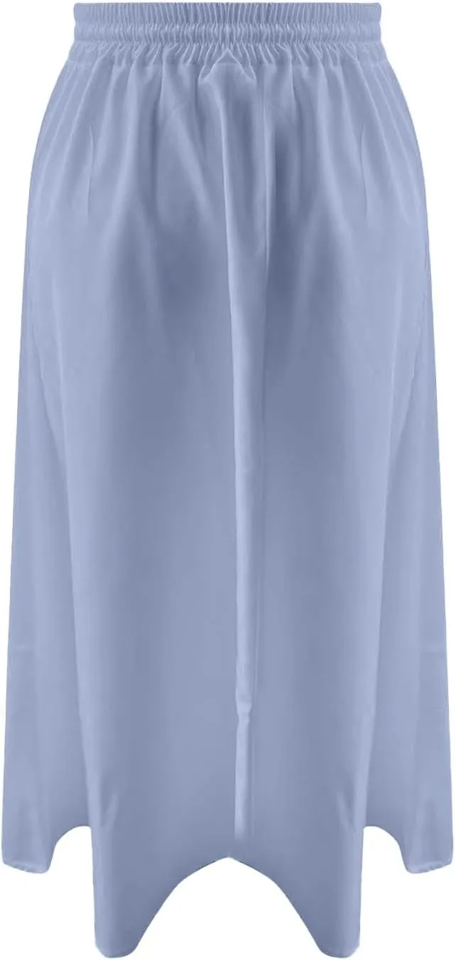 Midi Skirts for Women Summer Casual Flow A Line Elastic Tie Waist Swing Long Skirt Dress with Pockets Trendy Outfits