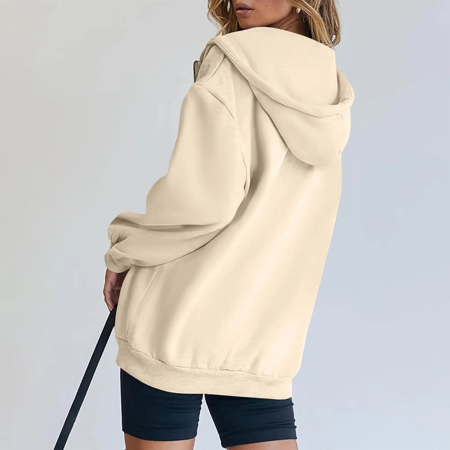 NBXNZWF Women's Zip Up Y2K Hoodies Casual Long Sleeve Oversized Sweatshirts 2025 Fall Winter Drawstring Jackets With Pockets