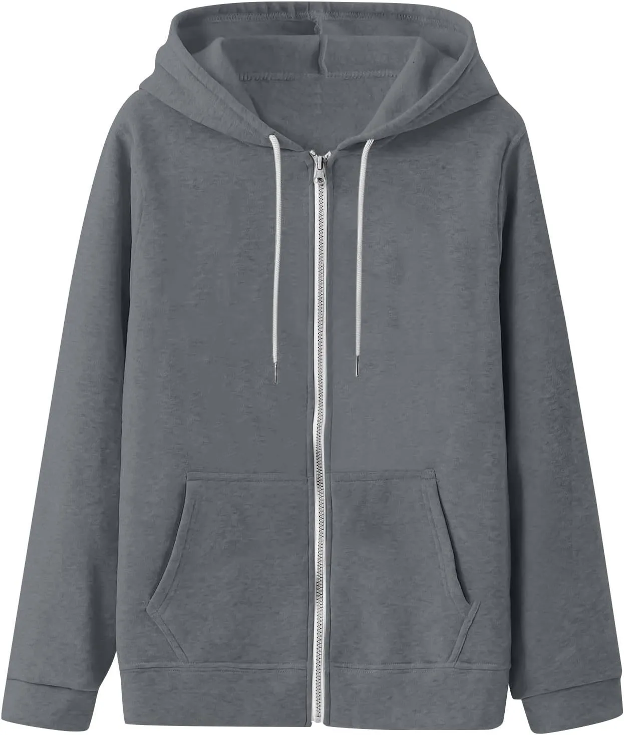 NBXNZWF Women's Zip Up Y2K Hoodies Casual Long Sleeve Oversized Sweatshirts 2025 Fall Winter Drawstring Jackets With Pockets