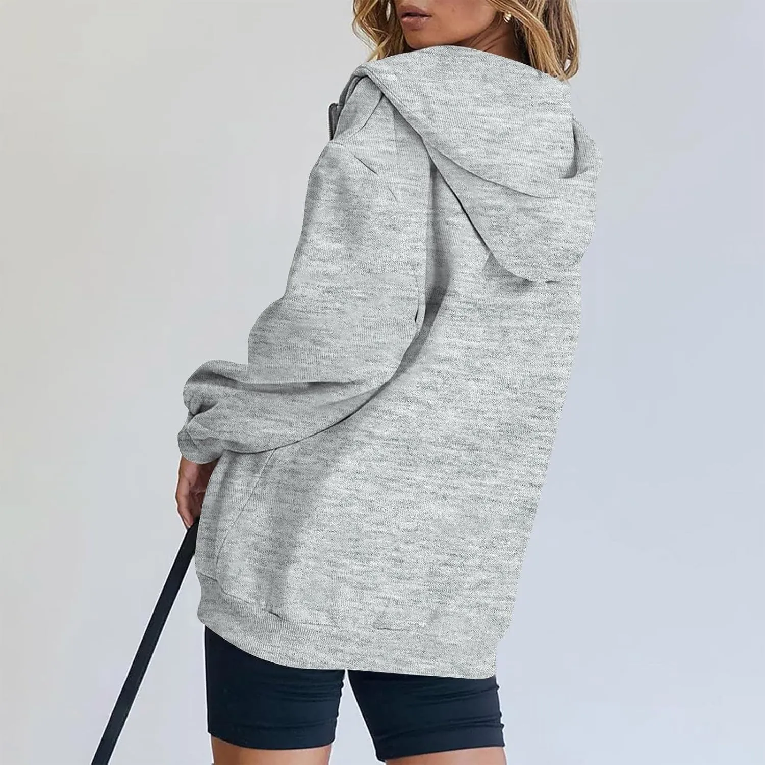 NBXNZWF Women's Zip Up Y2K Hoodies Casual Long Sleeve Oversized Sweatshirts 2025 Fall Winter Drawstring Jackets With Pockets
