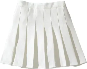 NNJXD Girl Pleated Skort Tennis Skirt with Shorts Stretch Waist Girls Skater Culottes