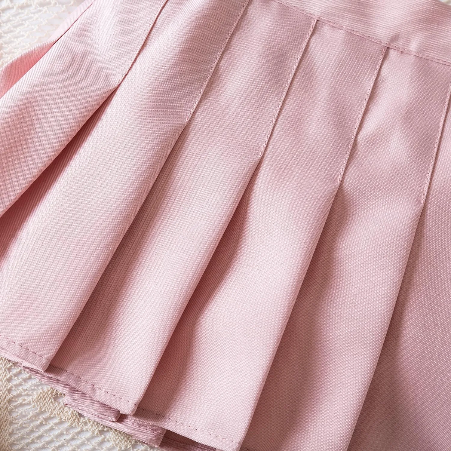 NNJXD Girl Pleated Skort Tennis Skirt with Shorts Stretch Waist Girls Skater Culottes