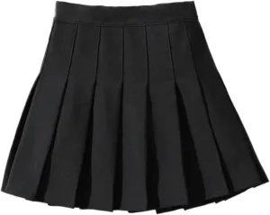 NNJXD Girl Pleated Skort Tennis Skirt with Shorts Stretch Waist Girls Skater Culottes