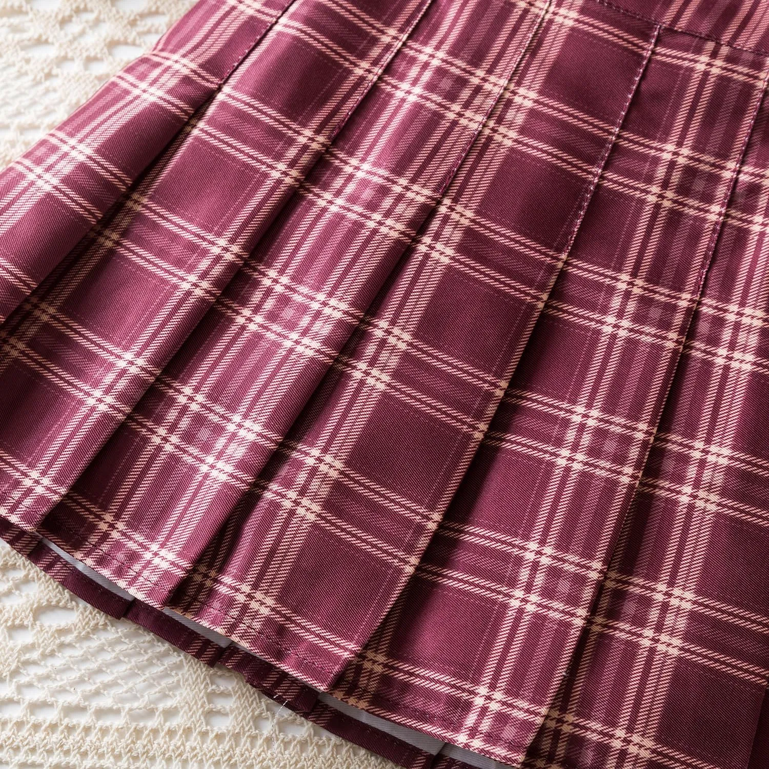NNJXD Girl Pleated Skort Tennis Skirt with Shorts Stretch Waist Girls Skater Culottes