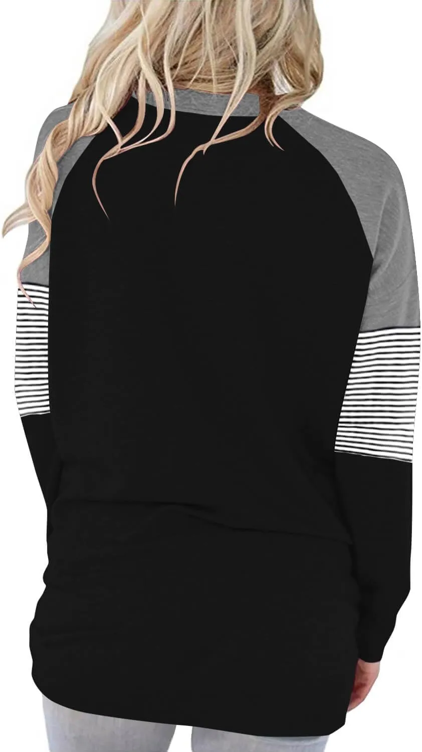 ONLYSHE Womens Crewneck Sweatshirt Casual Loose Fitting Tops Long Sleeve T Shirt