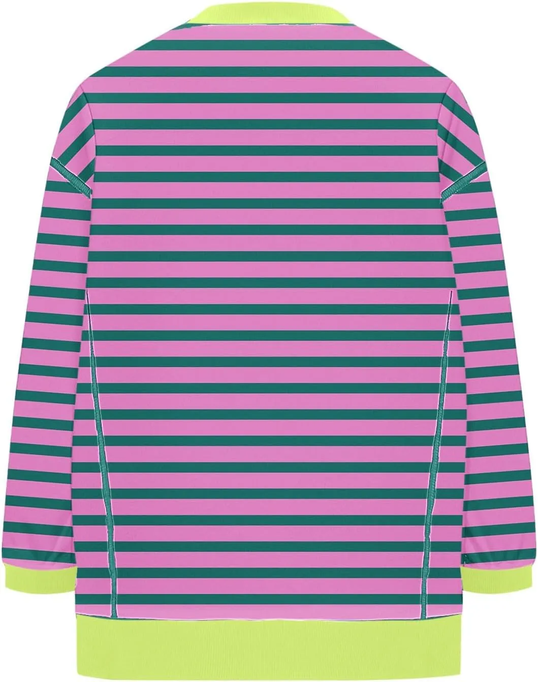 Oversize Splicing Striped Sweatshirts for Womens Pullover Tops Trendy Round Neck Long Sleeve Casual Soft Sweatshirt