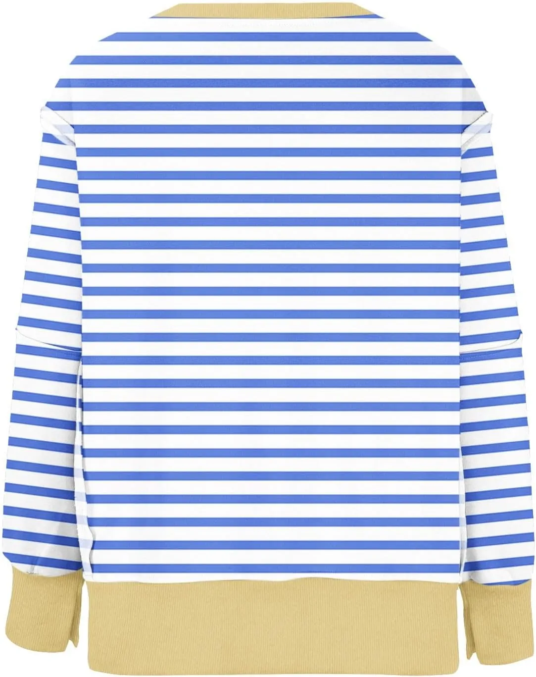 Oversize Splicing Striped Sweatshirts for Womens Pullover Tops Trendy Round Neck Long Sleeve Casual Soft Sweatshirt
