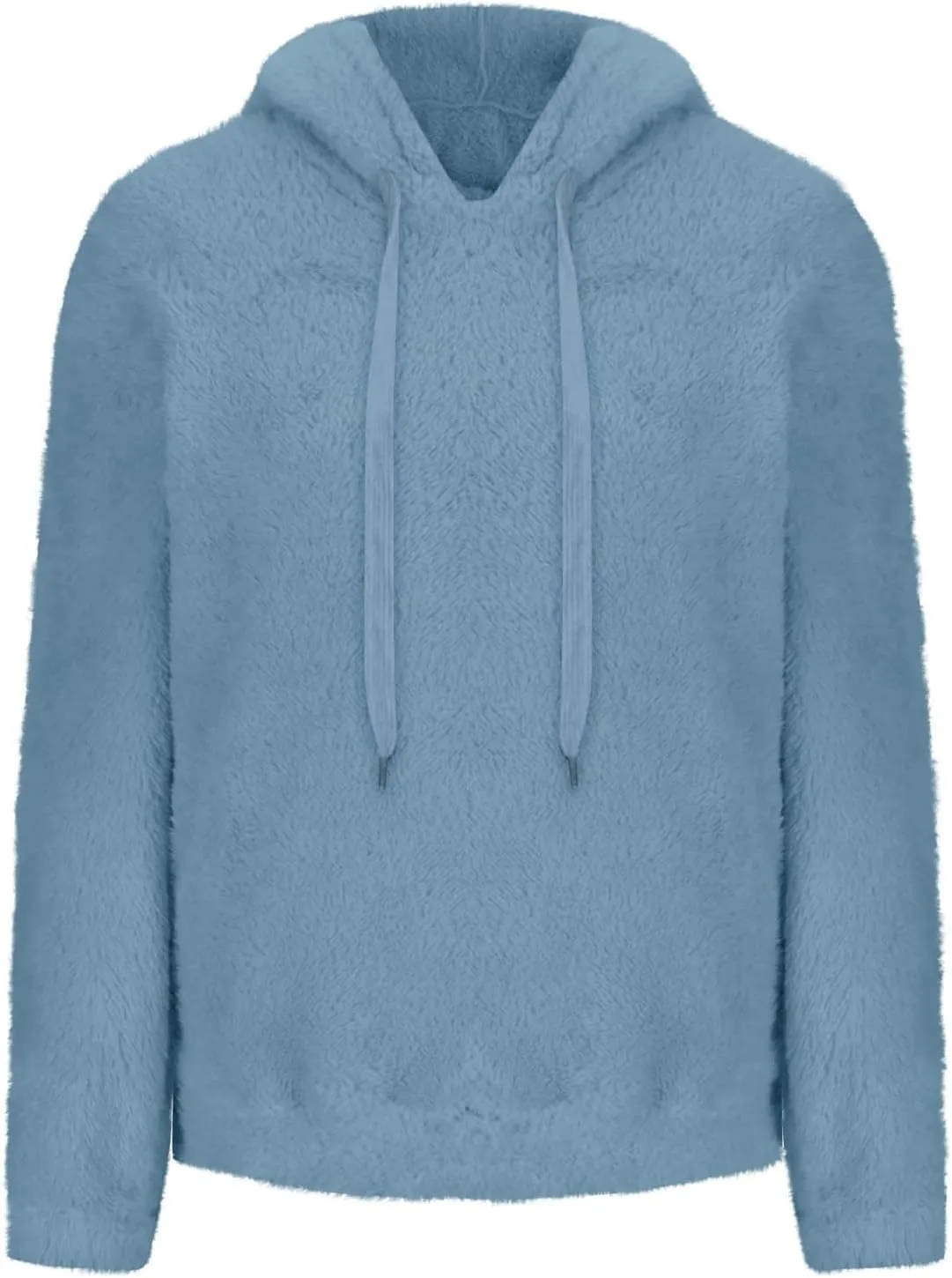 Oversized Fleece Hoodies For Women Comfy Long Sleeve Drawstring Hooded Fuzzy Sweatshirt Winter Solid Color Pullover
